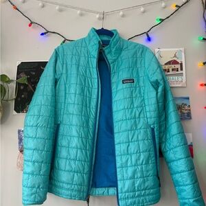 Patagonia Women's Teal Turquoise Blue Nano Puff Jacket
